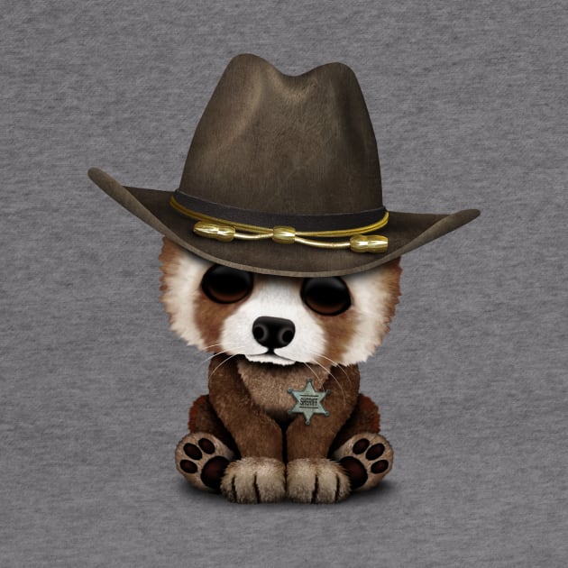 Cute Baby Red Panda Sheriff by jeffbartels